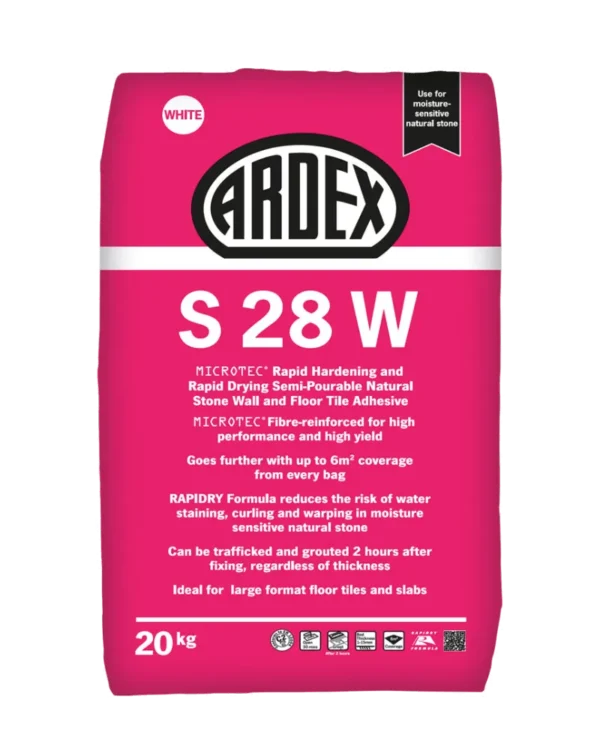 Ardex S28W MICROTEC Floor Tile Adhesive (White) - 20Kg Bag
